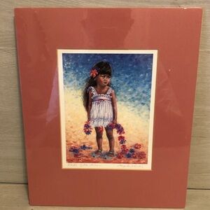 Angela Marie Kanas "Keiki OKa Aina" Signed Hawaiian Print Ready to Frame Read